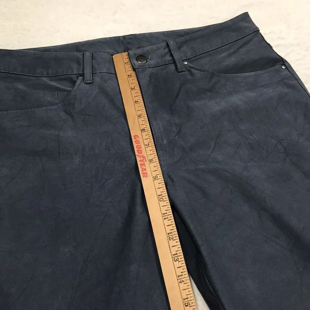 LULULEMON ABC Pant Men 34x33 Blue Slim Fit Utilitech Abrasion Chino LM5ABOS